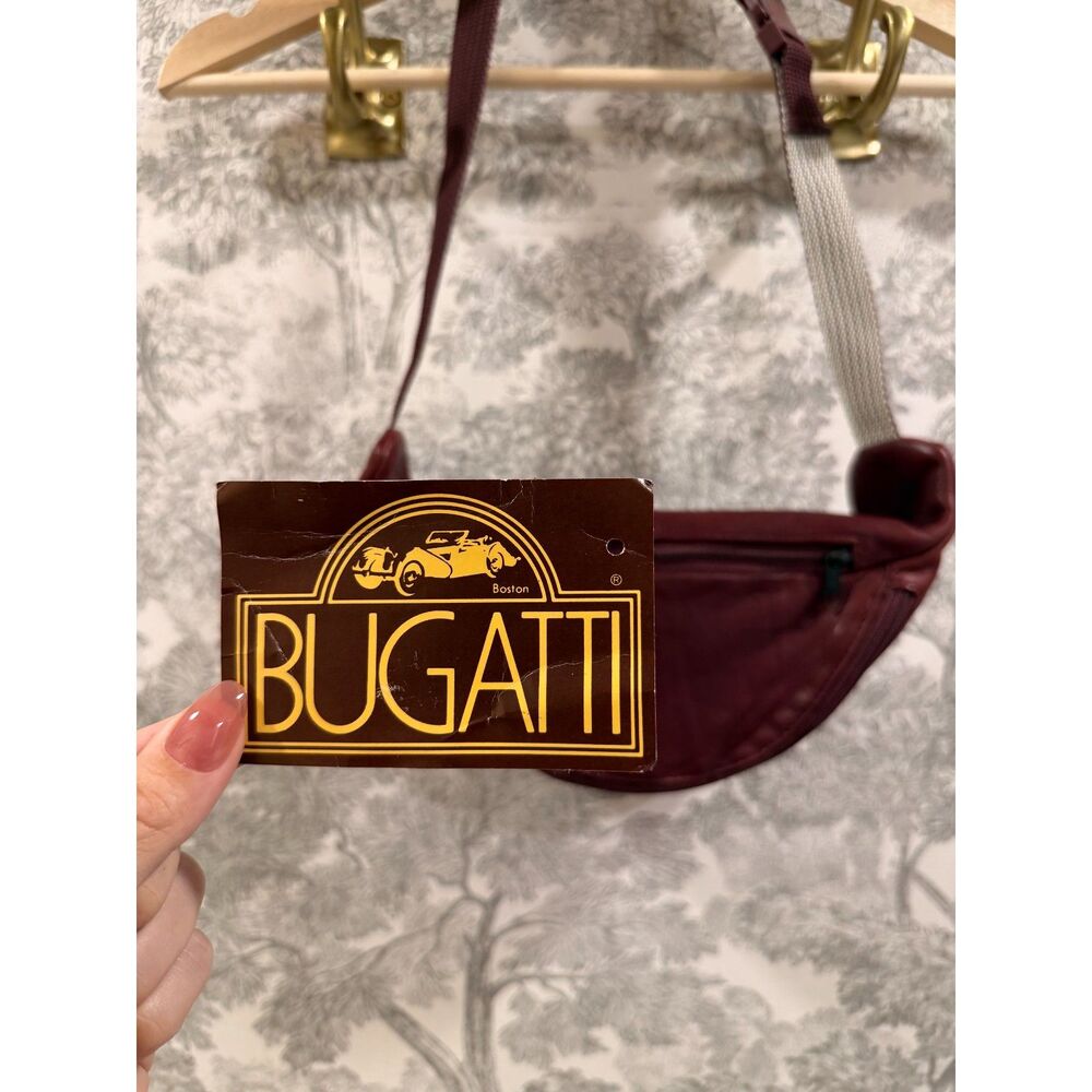 Vintage Bugatti Boston Genuine Leather Burgundy Belt Bag 90s Waist Crossbody